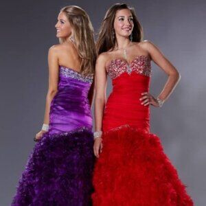 Tiffany Designs 16609 Red Size 8 Prom Dress